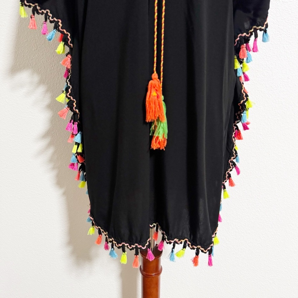 NEW La Moda True Colours Tassel Trim Caftan Tunic Swim Cover - Picture 5 of 10